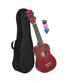 Sopran ukulele HH 3961 rdeč Sela (s torbo in drsalkami)